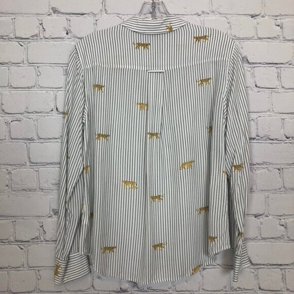 Rails Kathryn Buttondown Shirt Size S Striped Wild Cats White - Picture 3 of 7
